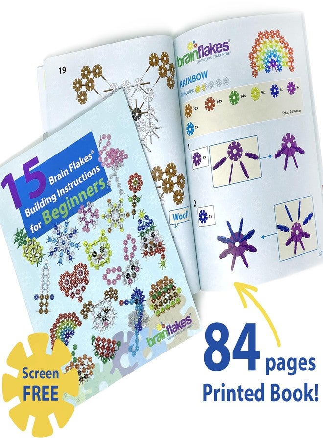 Brain Flakes Building Idea Booklet for Beginners | Large 8.5" x 11" Printed Activity Book with 84 Pages of Step-by-Step Instructions | Easy to Read, Inspires Creativity, Screen Free, for Ages 3+ - Image 2